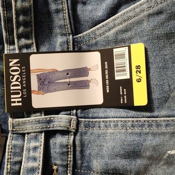New Hudson Women’s Wide Leg Belted Jean - Picture 7 of 8